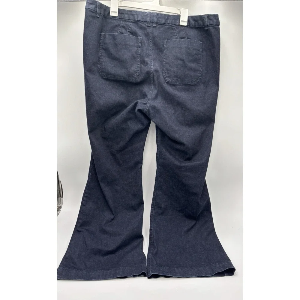 Lane Bryant Genius Fit Flare Jeans Womens 22 Dark Wash Stretch Bootcut 32 Inseam
